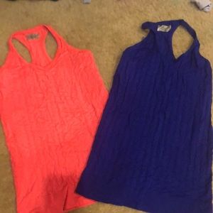 Lot of 2 Athleta fitted racer back tanks!!